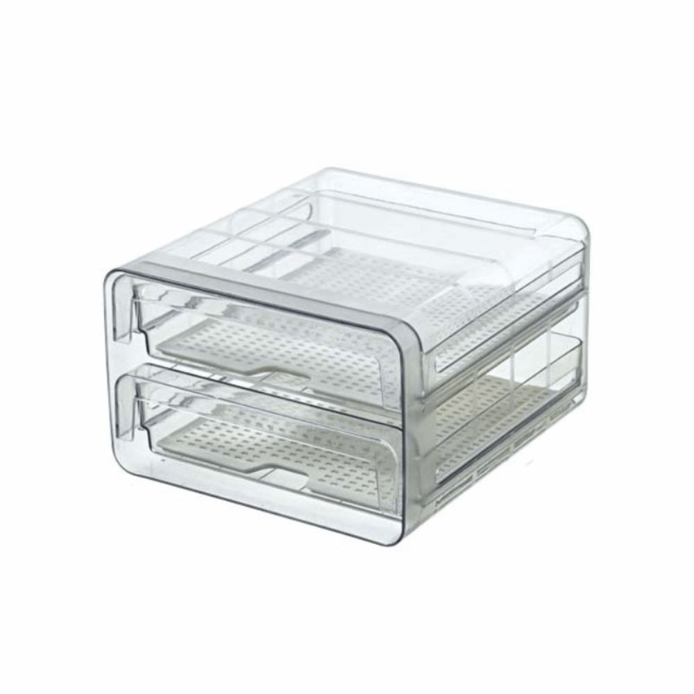 Transparent Food Storage Drawer Stackable Fresh Keeper Bin Vegetable Fridge Organizer  Fruit