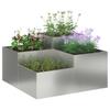 Garden Planter Silver 80 X 80 X 48 Cm Galvanized Steel