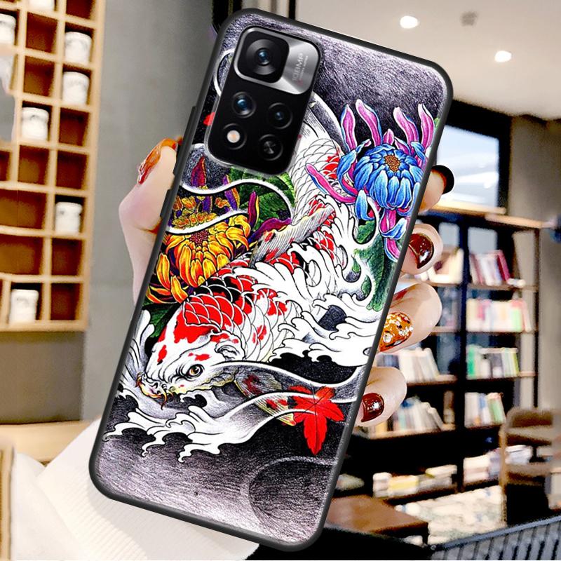 Japanese Koi Case For Xiaomi Redmi Note 12 11 10 9 8 Pro Note 12S 11S 10S 9S Cover For Redmi 9 10 12 C