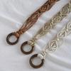 Boho Style Wax Rope Weaving Knotted Ethnic Style Handmade Wooden Beads Women's Belt Leisure Vacation Style Exquisite Waist Rope