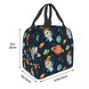 Space Universe Astronaut Lunch Bag Thermal Cooler Insulated Cartoon Spaceship Spaceman Lunch Box for Women Kids School Food Bags