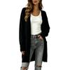 Women's Long Sleeve Knit Cardigan Open Front Casual Sweater Coat for Spring Fall