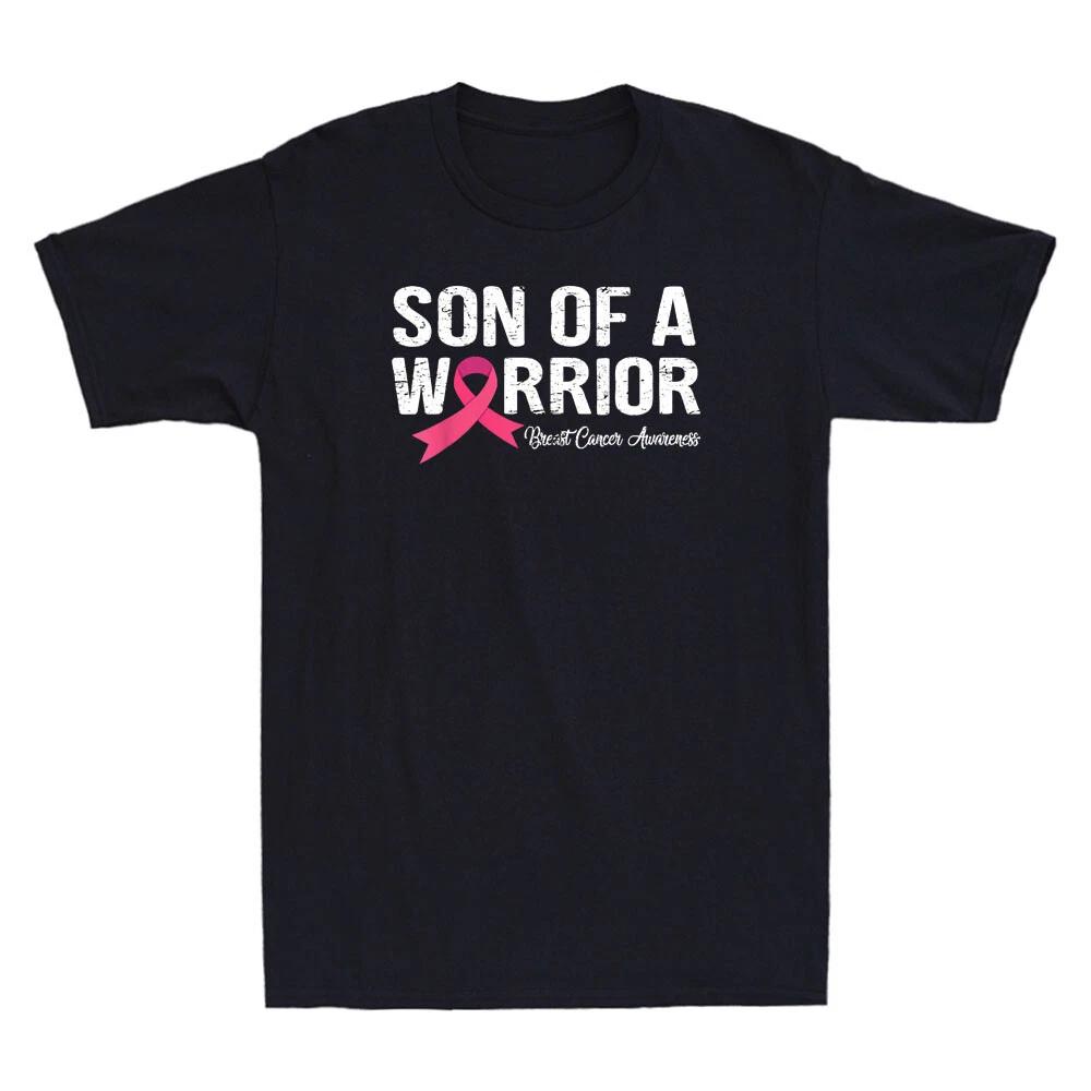 Son Of A Warrior Pink Ribbon Breast Cancer Awareness Gift Vintage Unisex T-Shirt XXXL