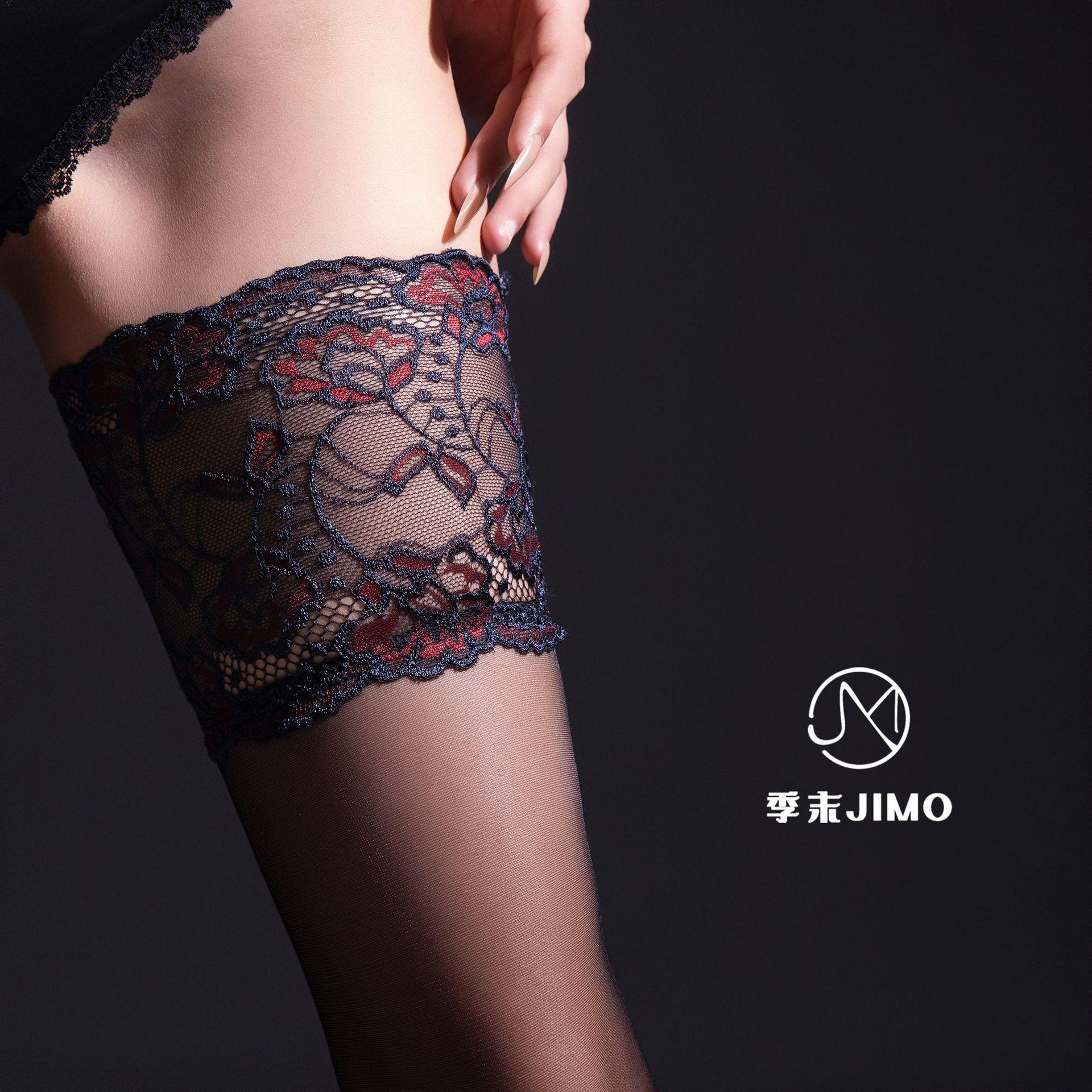 

[Rose] Silky Oily Stockings Sexy Aurora Black Silk Retro Lace Stockings Women 569 Matte [ultra-thin skin beauty] красный