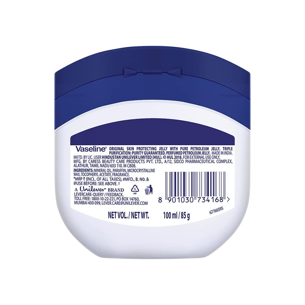 Vaseline Original Skin Protecting Jelly 85 G With Multivitamins Long Lasting Moisture For Dry Lips Hands Heels