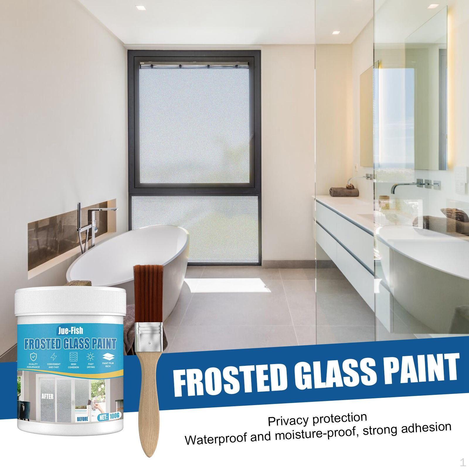 Window Film Frosted Glass Paint, with Brush Privacy Covering Strong Adhesion Sun