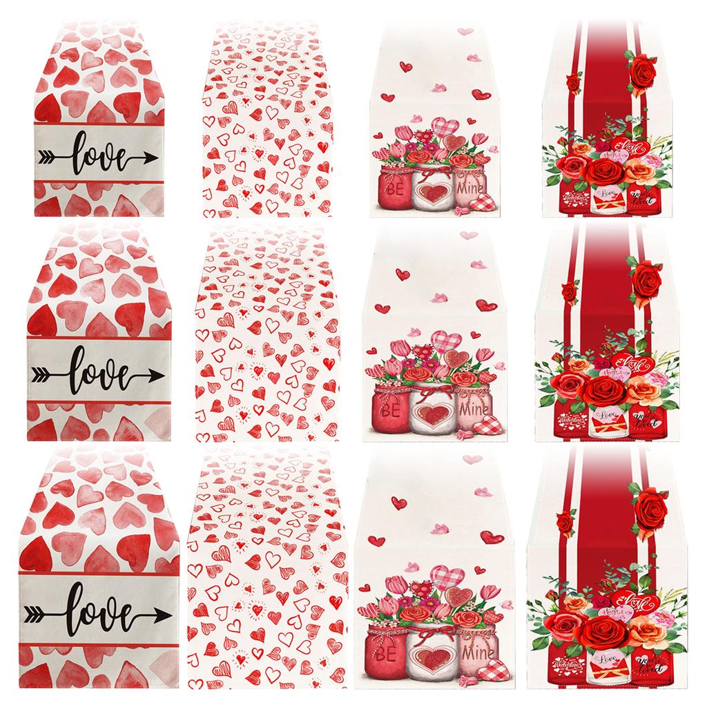 Valentine's Day Tablecloth Washable Table Cover Soft Table Cloth Stain Resistant Perfect for Kitchen Dinner Picnic