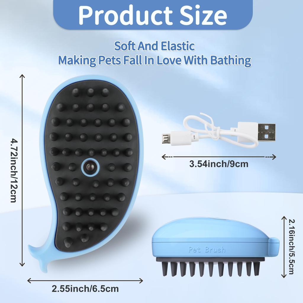 Steam Brush For Shed Cats, Cat Grooming Brush With Steam, Rechargeable Steam Pet Brush For Cats, Steam Cat Brush 3-In-1 To Clean And Remove Loose Hair
