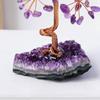 Fengshuis Crystal Bonsais Money Tree with Amethysts Cluster Base for Wealth and Prosperity Home Office Desktop Decors