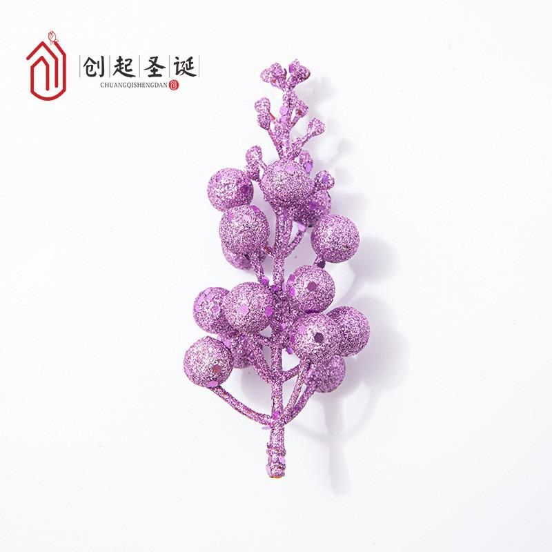 

Стильная рождественская фруктовая гирлянда из 12 частей с блестящими пенопластовыми акцентами для декора дома фиолетовый