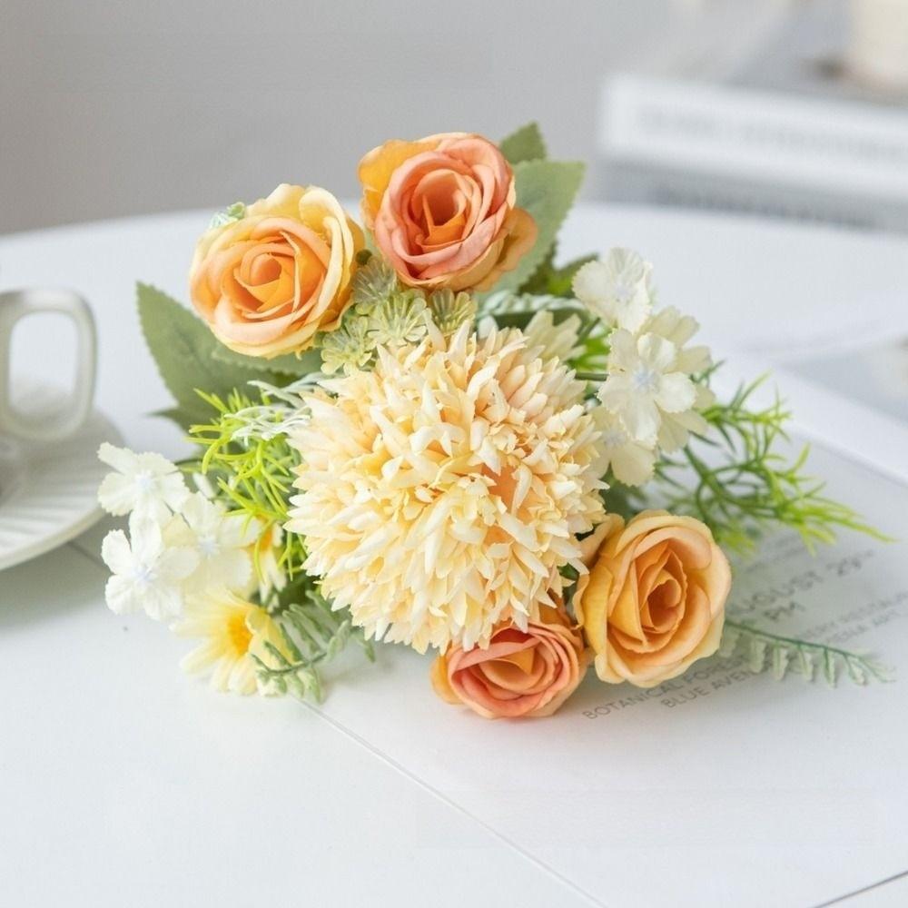 Silk Artificial Flowers Rose Artificial Bouquets for Home Decor Garden Wedding Decoration