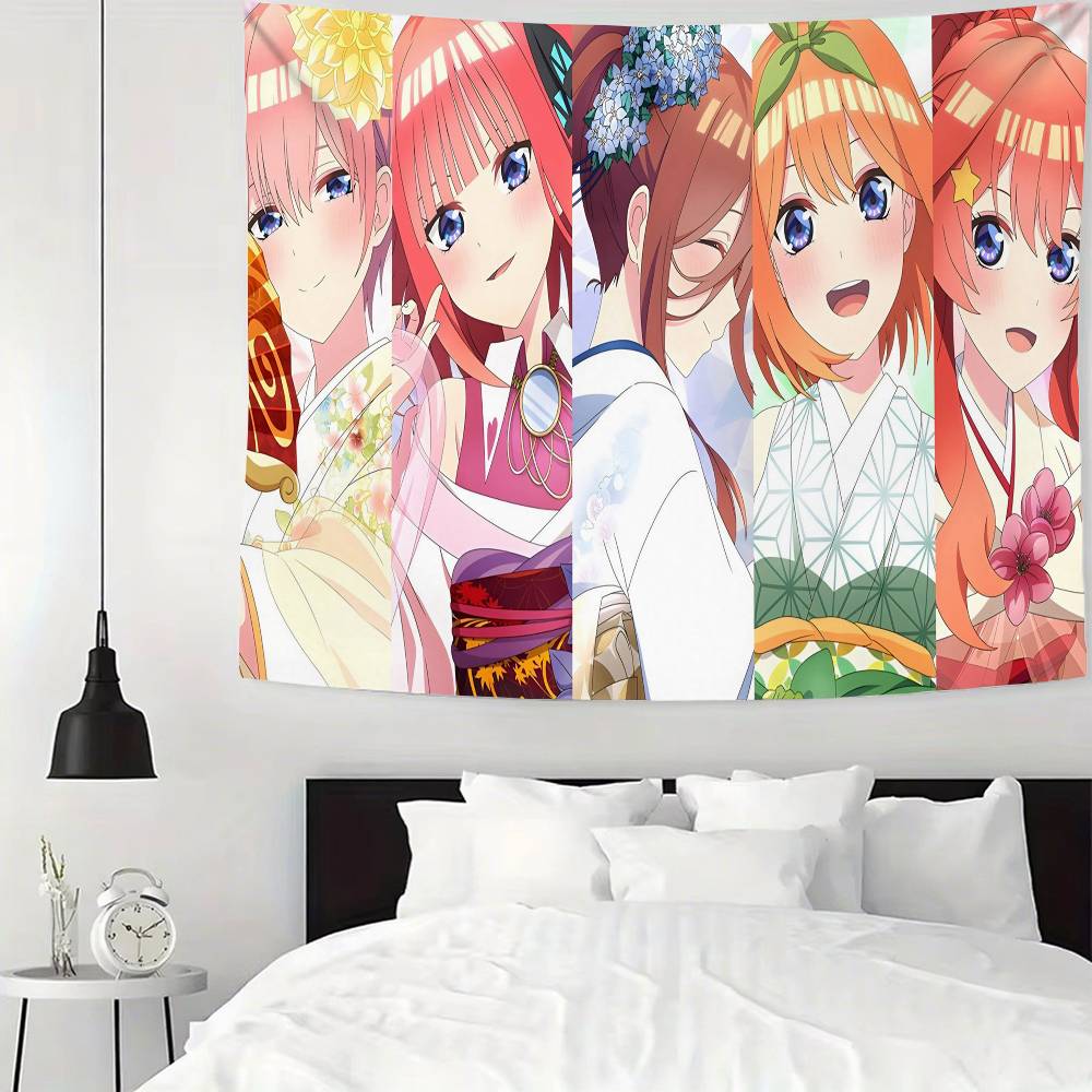 Anime TThe Quintessential Quintuplets Tapestry Wall Hanging Tapestry Art Deco Blanket Curtain Hanging At Home Living Room Decor