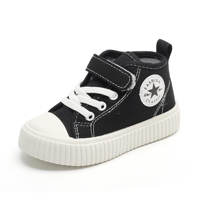 2025 Spring/Autumn Kids' High-Top Canvas Shoes - Non-slip Casual Sneakers for Boys & Girls