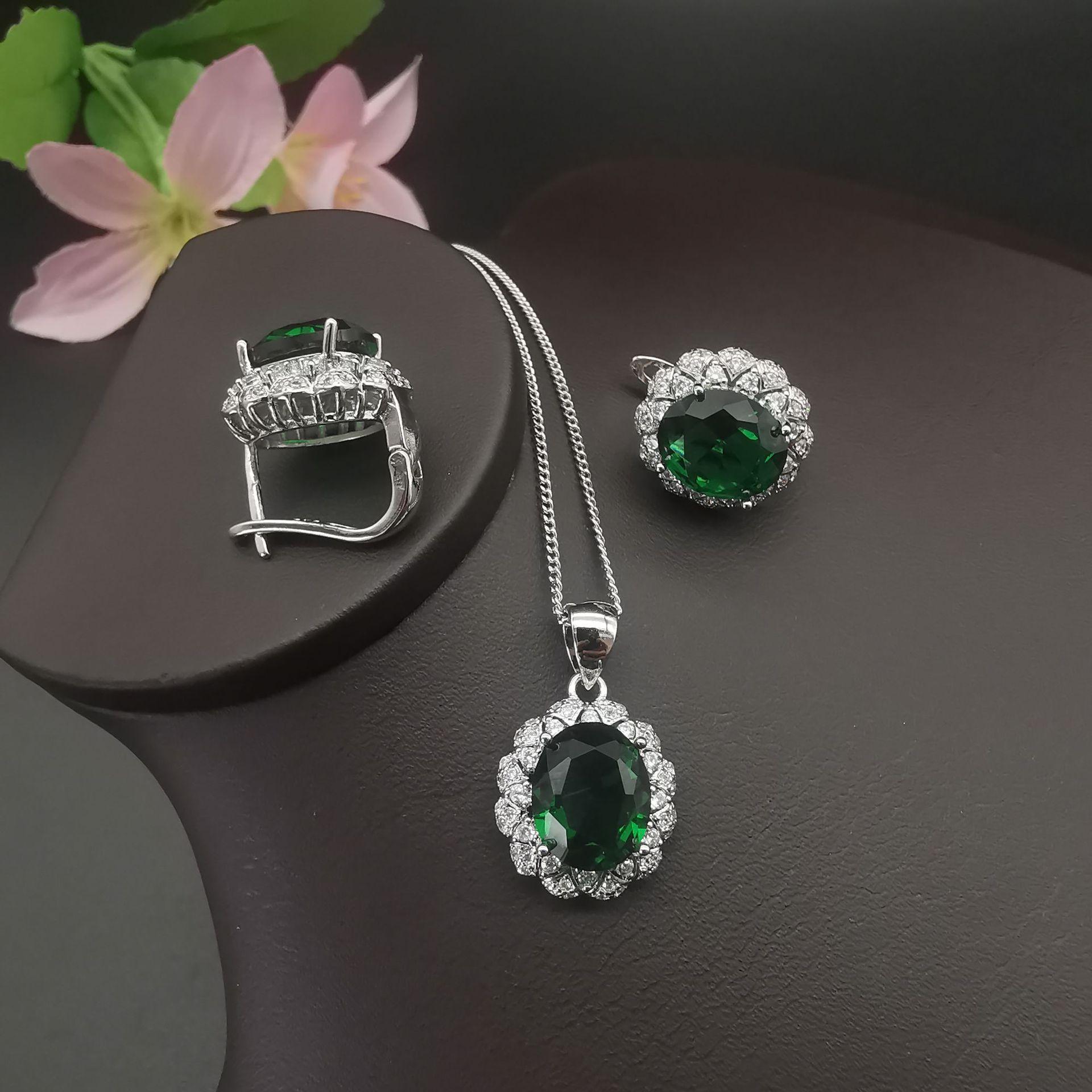 

Элегантные серьги Модные аксессуары Аметист Цирконий Ожерелье Серьги