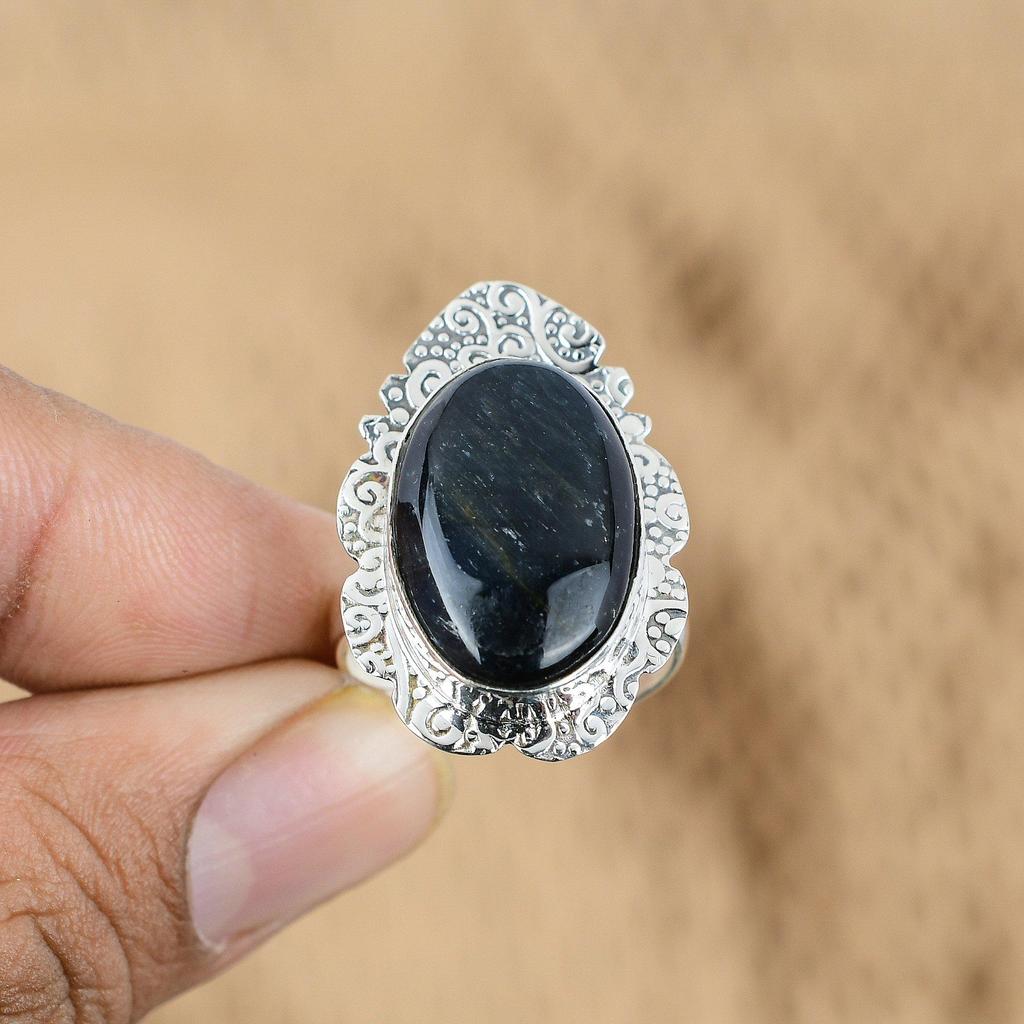 Mothers day Deal 925 Silver Nellite Stone Handcrafted Artisan Wife Ring Jewelry
