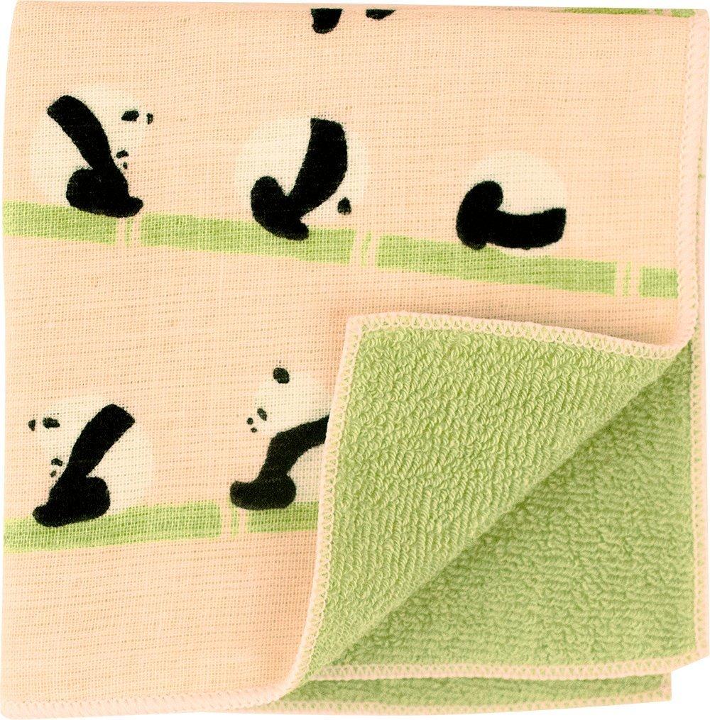 Hamamonyo Japanese Towel Denguri Panda Green Semi-Wash (Towel Handkerchief) зелёный