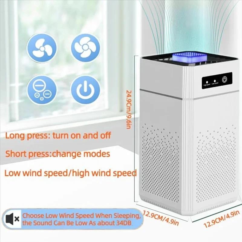 Air Purifier Portable Desktop Air Freshener Smoke Odor Generator Air Cleaner for Car Room Kitchen with Replaceable  Filter