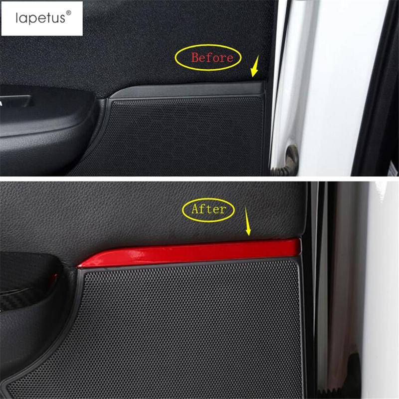 Inner Door Speaker Audio Loudspeaker Strip Molding Cover Trim For Honda CR-V CRV 2017- Red Carbon Fiber Interior Accessories