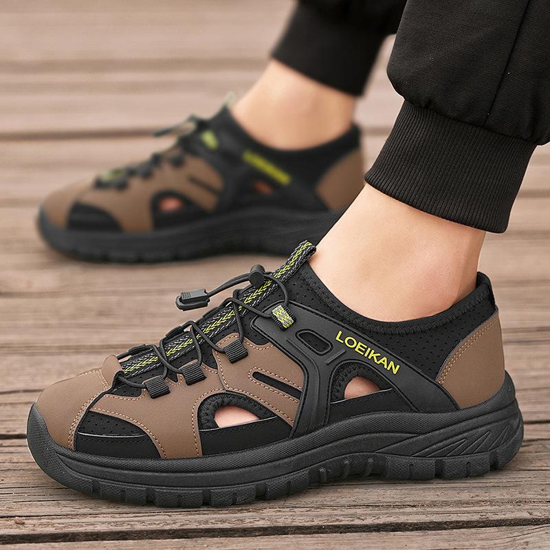 Large size men's shoes summer new breathable non-slip deodorant mesh men's shoes 48 bag head sandals wear casual 47 trendy shoes