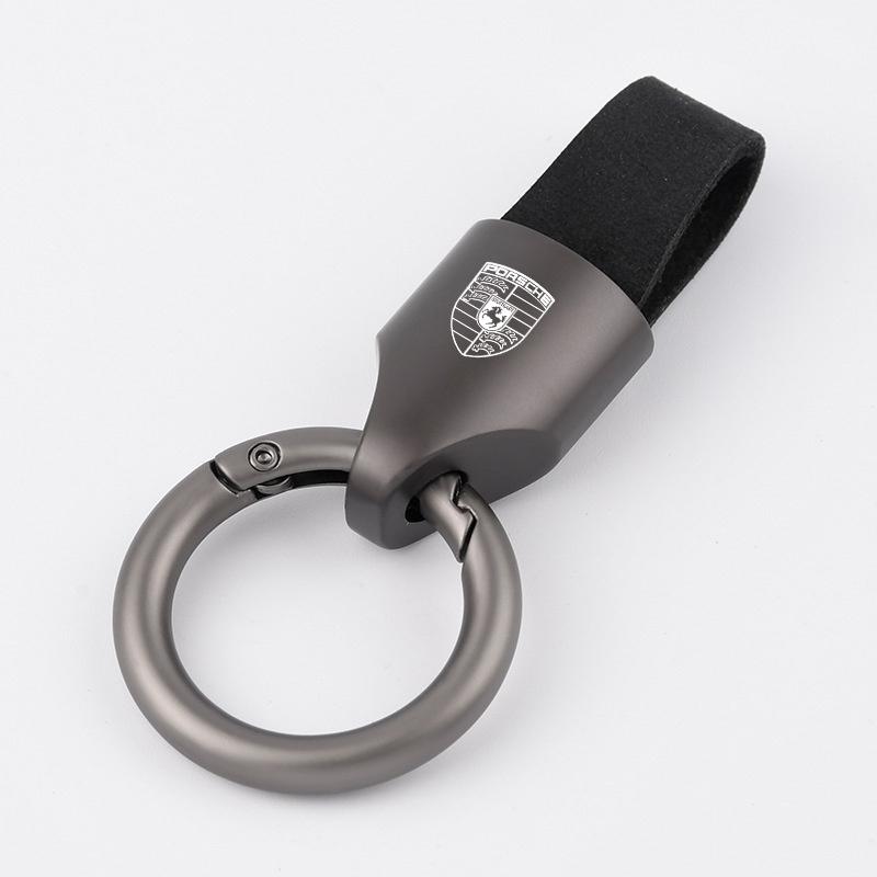 

Luxury Suede/Metal Key Chain Keychain Key Ring Holder For Porsche Cayenne Panamera Macan 911 Taycan Boxster Cayman 918 Pajun
