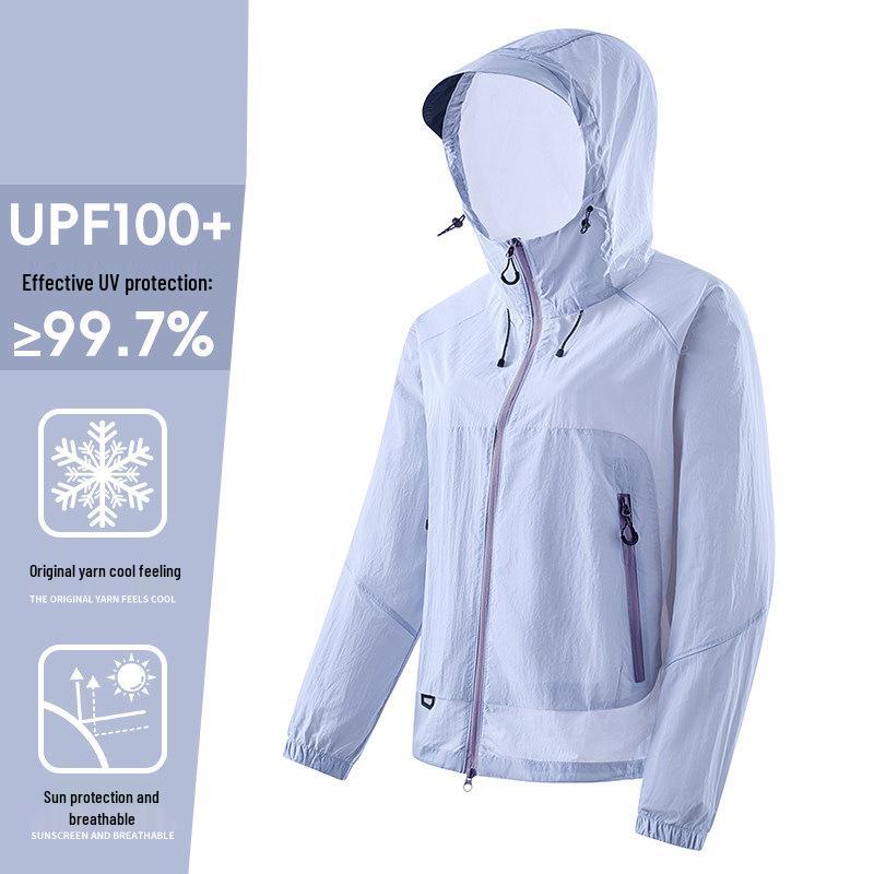 Women's Lightweight UV Protection Hooded Jacket - Quick Dry, Breathable, Ice Silk Summer Sun Shield
