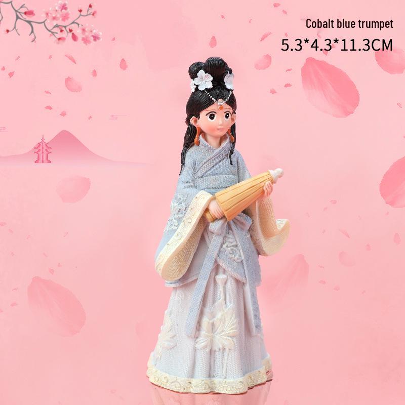 

Креативная смола Принцесса Ханьфу Ретро Украшение – Подарок на день рождения для девочки Single