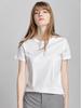 2026 Luxury Women's Double-sided Mercerized Cotton T-shirt, 230g, Short Sleeve, White, Versatile Round Neck for Summer