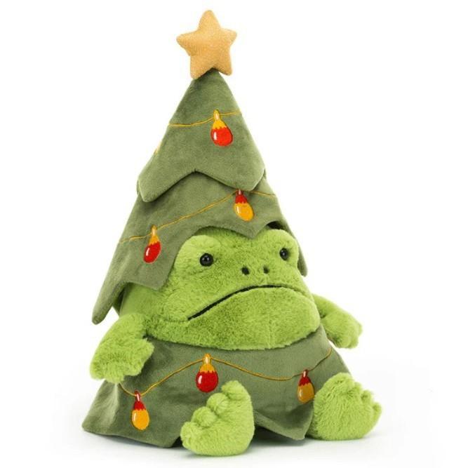 Weihnachts-Frosch-Stofftier mit PP-Stoff und staubdichter Tasche für Feiertagsdekoration