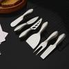 6pcs Matte Stainless Steel Cheese Knife Forks Set for Slicing Cutting Spreading Mini Butter Knives Dishwasher Safe