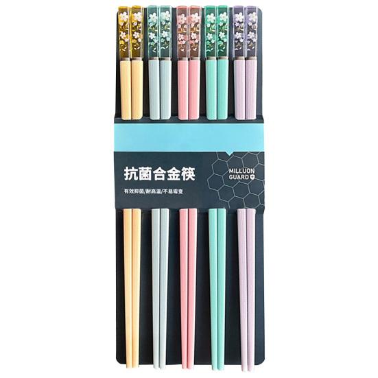 5 Pairs Reusable Plastic Chopsticks BPA-Free Dishwasher-Safe Non-Slip Fiberglass Chopsticks Chinese Japanese Chopstick Gift Set