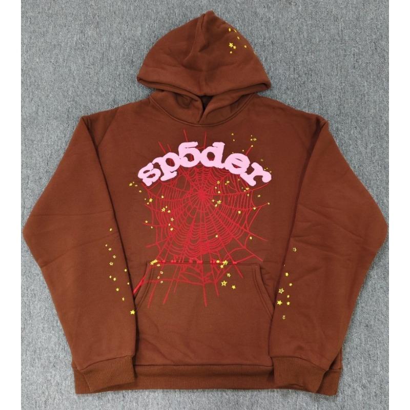 Heavy fleece foam print spider web hoodie sports casual sweater sweatpants set