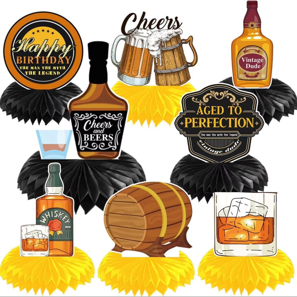 9pcs Beer Party Decor Banquet Cheers Table Centerpieces Decorations Birthday Party Wedding Anniversary Party Decoration