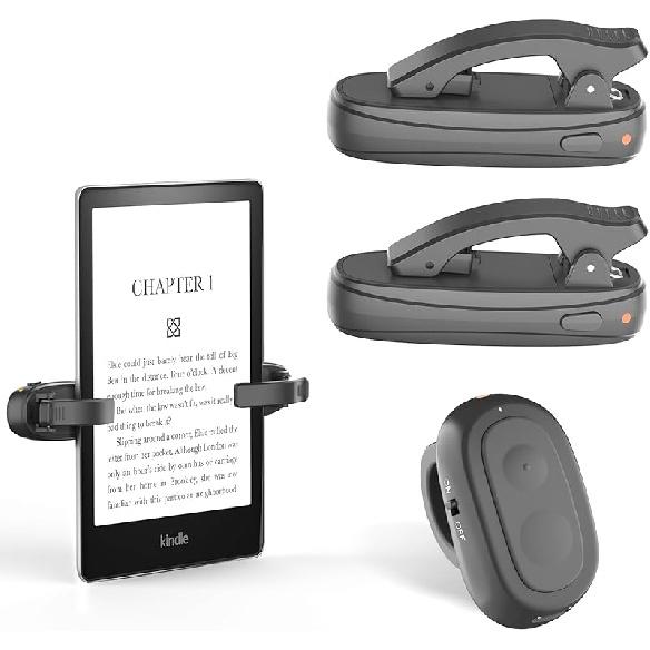[2 зажима] Кольцо-держатель для перелистывания страниц Kindle, Пульт дистанционного управления для перелистывания страниц Kindle Paperwhite Kobo Ридеры iPad Планшеты Чтение романов Чтение электронных книг Matte black-ring