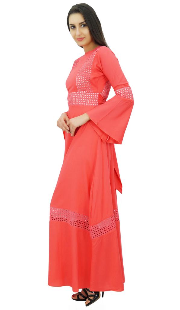 Bimba Women's Kimono Sleeve Maxi Long Boho Gothic Jilbab Dress Rayon