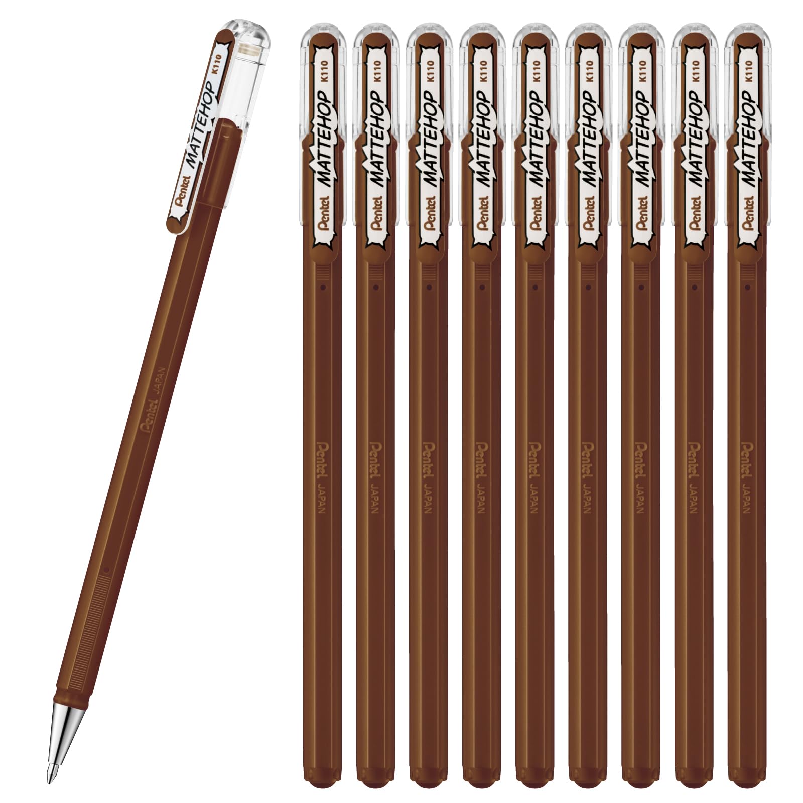 Pentel Matte Hop Brown Color Ballpoint 10 Pens, pens, K110-VE коричневый