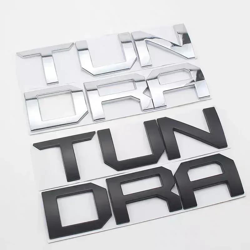 3D glossy black silver letters For Toyota TUNDRA Trunk Emblem Badge Stickers car accessories modified car sticker FE6