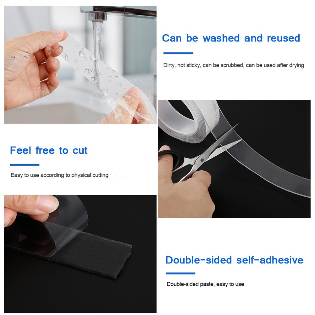 Double Sided Traceless Adhesive Nano Tape Removable Washable Reusable Tape