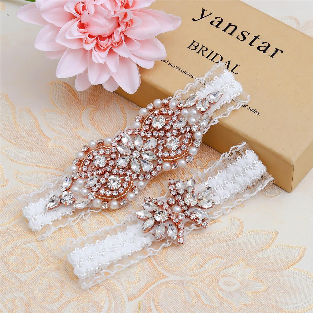 Wedding Garter Set With Lace & Pearls - Stretchy Bridal Garter Belt For  Bride, Toss & Keep, Floral Design Lace Bridal Garter Set Stretchy For Bride  Toss And Keepake