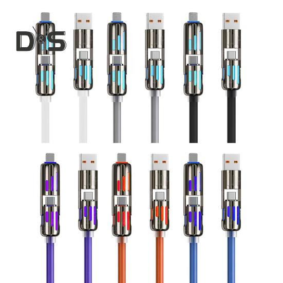 Fast Charging Data Cable 240W Thickened Silicone Charging Cable Multi-Protocol Data Transfer Cable for IPhone Tablets