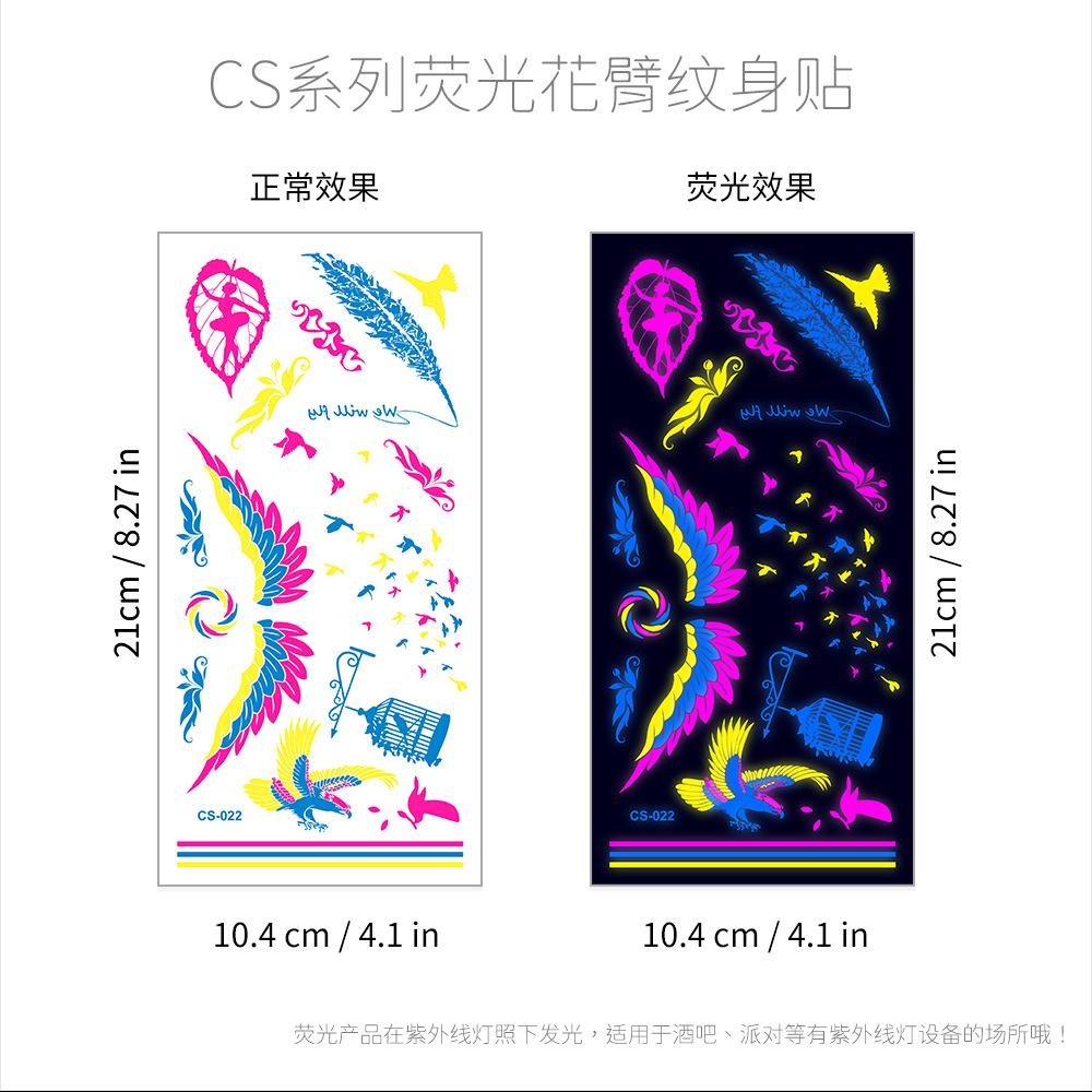 Hot Creative Fluorescent Flower Arm Tattoo Sticker Face Sticker Waterproof Music Festival Arm Tattoo Sticker