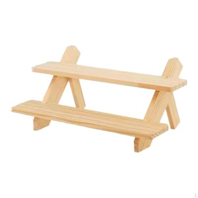 Holz Einzelhandel Display Riser Ohrringe Rack Dekorative Arbeitsplatte Holz Cupcake Stand für Figur Make-Up