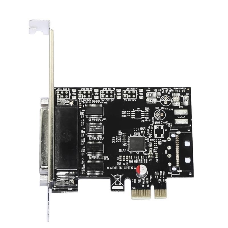 PCIe 4 Port RS232 Serial Adapter Card With Breakouts Cable For Low Profile Slot Computers