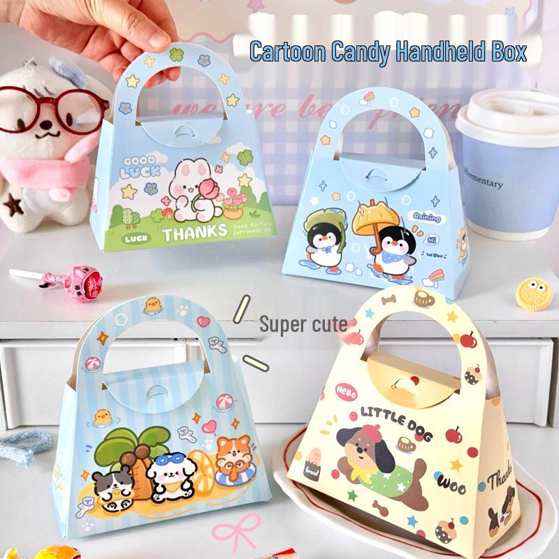 Chinese Valentine's Bear Schoolbag Graduation Candy Box - Birthday & Baby Gift Souvenir - Portable Paper Gift Box