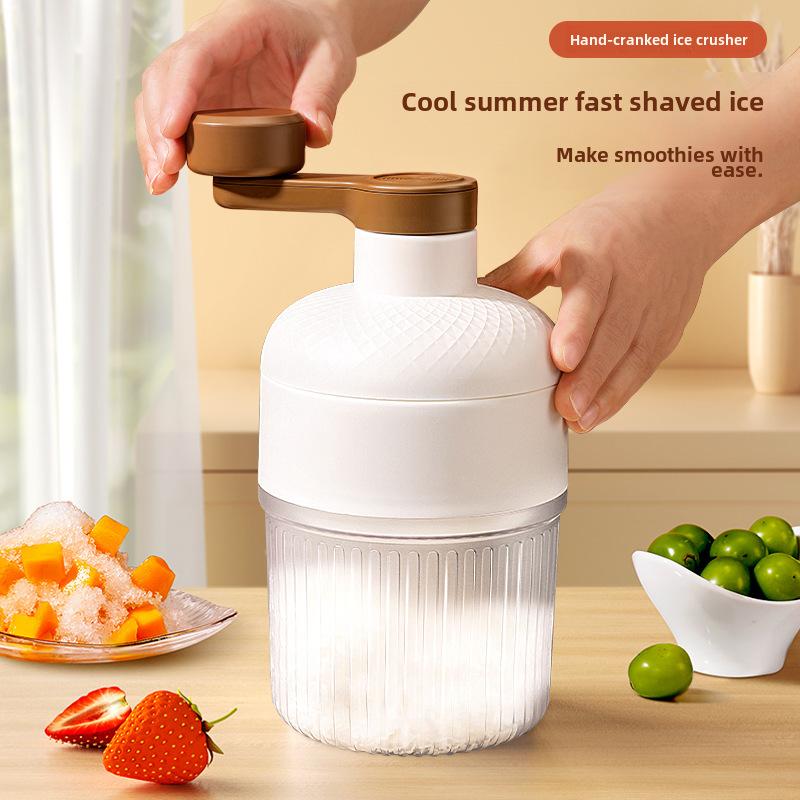 Manual Small Shaved Ice Machine for Home and Stall, Hand Cranked Ice Shaver