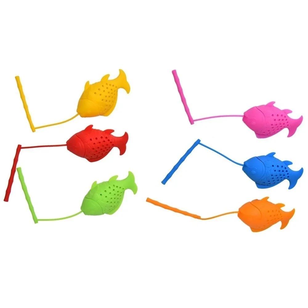 

Бытовые мультяшные аксессуары Высококачественный ситечко для чая в форме рыбки Пищевой силикон Заварник-фильтр для рассыпного чая Диффузор color random