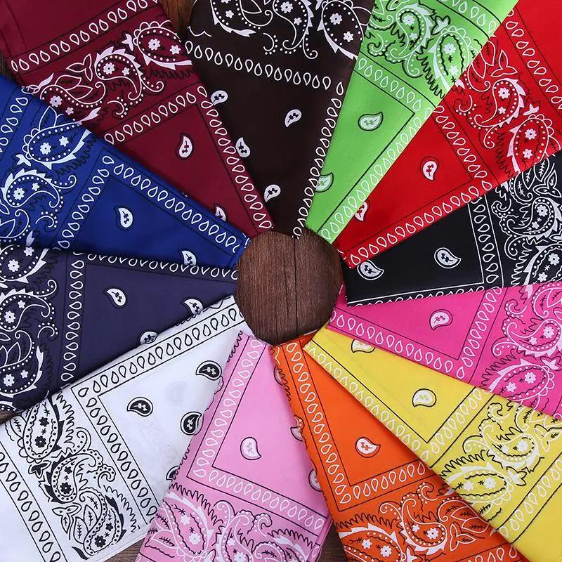 New Fashion Hip Hop Bandana Square Scarf Black Red Headband Printed for Boys/Girls Hair Accessories Hair Scarf