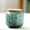 Kiln-changed Sealed Tank Ceramic Home Kitchen Jars Tea Packaging Storage Jar with Bamboo Cover Food Storage Jars