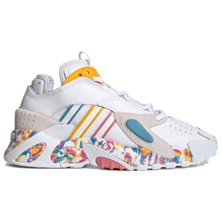 Adidas Originals Streetball Round Toe Lace-Up Synthetic Leather Non-Slip Wear-Resistant Low-Top Basketball Shoes Women Sneakers White FX7890