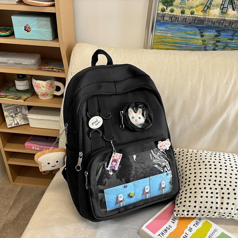 School bag, student bag, large capacity, shoulder back, high value backpack, new primary school students simple and cute pain bag