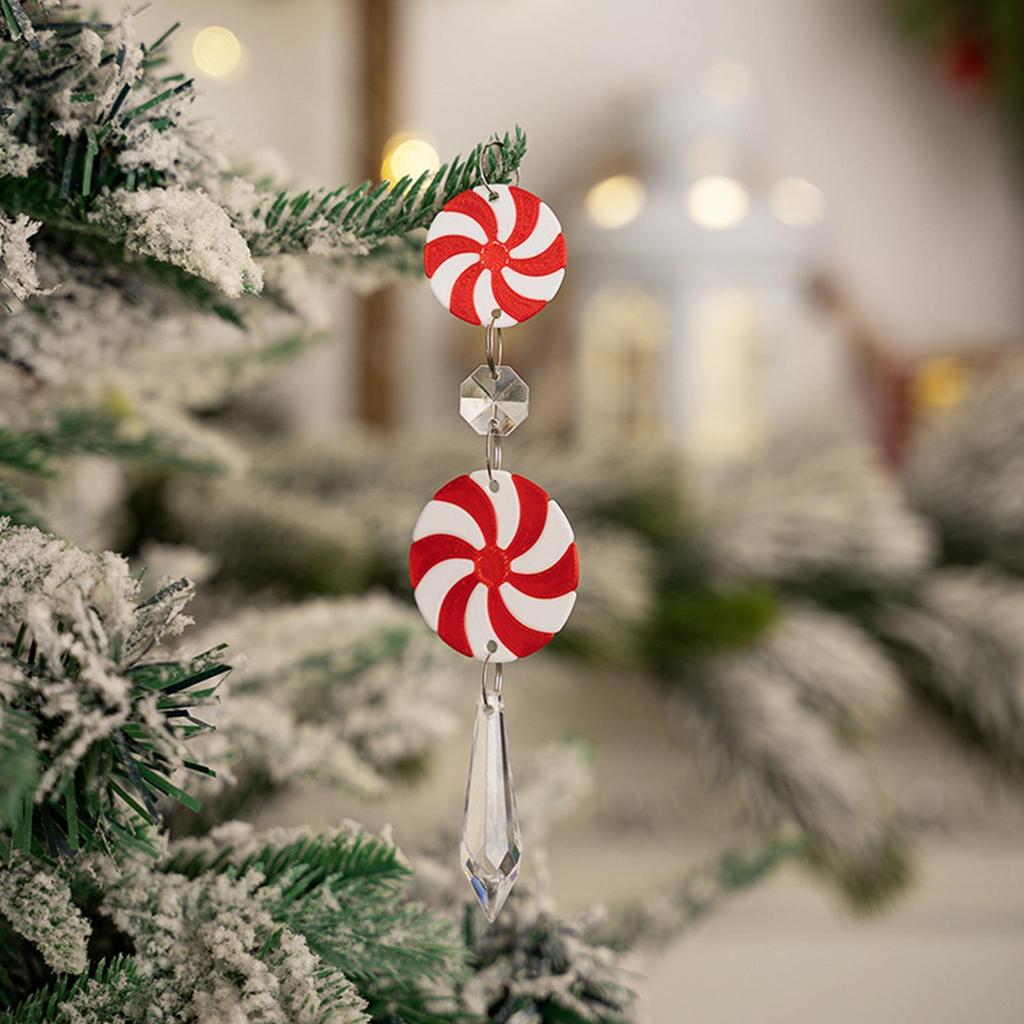 Candy Ornaments 12 Pieces Christmas Decor Acrylic Peppermint Candy Pendant For Home Wreaths Parties Car Garden Yard Outdoor